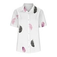 thumbnail image 5 of Gaecuw Hawaiian Shirts for Women Plus Size Blouses Short Sleeve T Shirts Regular Fit Pullover Tees T-Shirts Floral Print Tops V Neck Blouses Casual T Shirts Button Up Button Down Pullover Summer Tees, 5 of 5