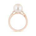 thumbnail image 2 of ANGARA Freshwater Cultured Pearl Crossover Shank Engagement Ring in 14K Rose Gold for Women | June Birthstone, Birthday, Anniversary, Jewelry Gift for Women | Pearl Ring, 2 of 8