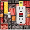 thumbnail image 1 of Metal Light Switch Plate Cover Colorful Safari African Tribal Art Pattern SFR003, 1 of 13