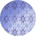 thumbnail image 1 of Ahgly Company Machine Washable Indoor Round Transitional Blue Angel Blue Area Rugs, 5' Round, 1 of 7