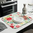 thumbnail image 3 of Pioneer Flower Floral Print Pattern Dish Drying Mat for Kitchen 1 Pack, Ultra Absorbent Microfiber Dishes Drainer Mats,16"x18", 3 of 6