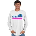 thumbnail image 3 of Vaporwave Aesthetic NASA Worm Logo Long Sleeve TShirt Men Women Brisco Brands X, 3 of 4