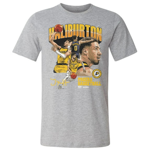 Men's 500 Level Tyrese Haliburton Heather Gray Indiana Pacers Collage T-Shirt