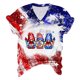 thumbnail image 4 of Fiudx Ofertas Relámpago Blusas Informales de Manga Corta con Cuello En V y Estampado a La Moda para Mujer, 4 of 5