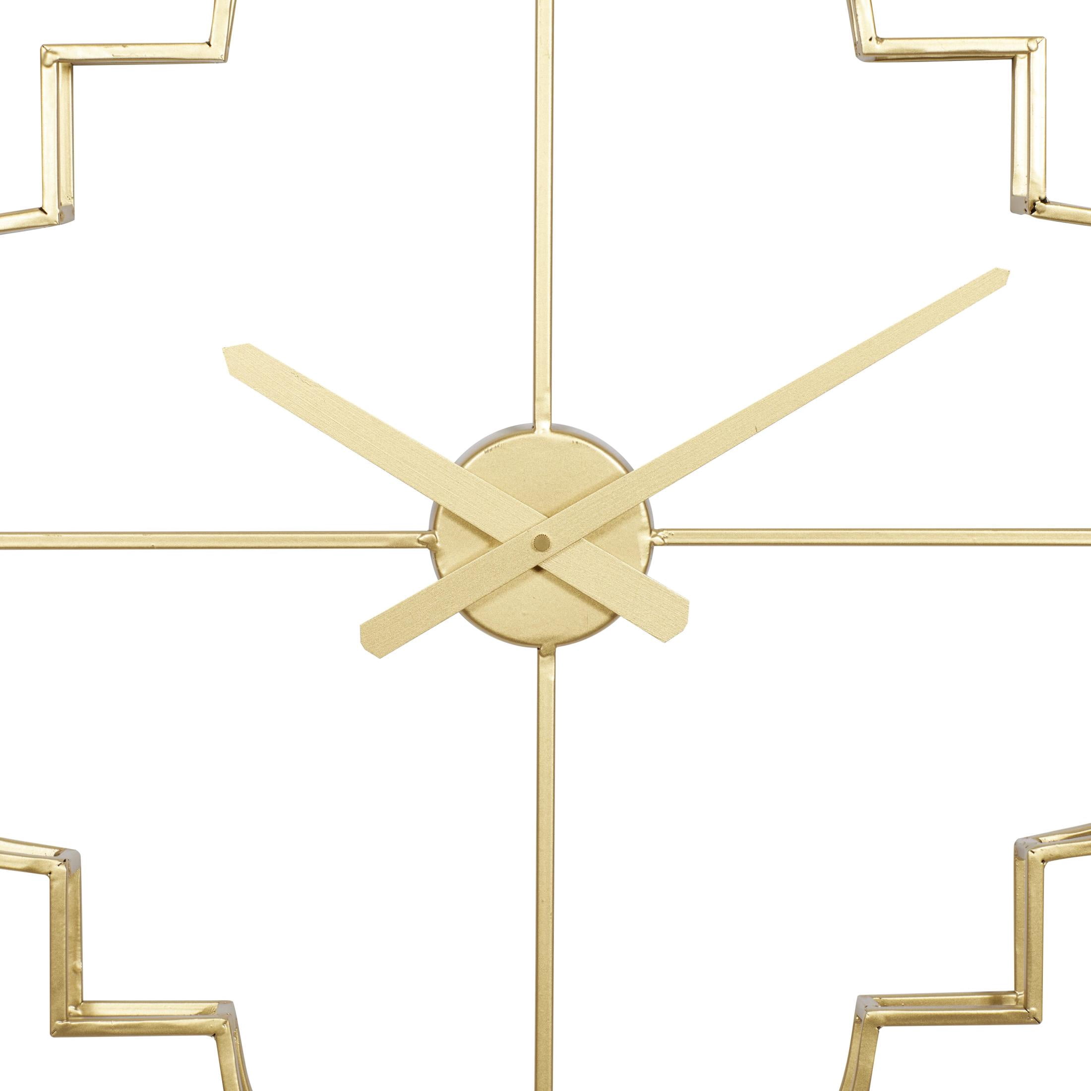 CosmoLiving by Cosmopolitan 24" x 24" Gold Metal Open Frame Quatrefoil Wall Clock