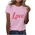 thumbnail image 4 of Goodtrade8 Womens Shirts Valentines Day Cute Plus Size Valentines Women Graphic Short Sleeve for Girlfriend Pullover Shirts for Women, 4 of 5