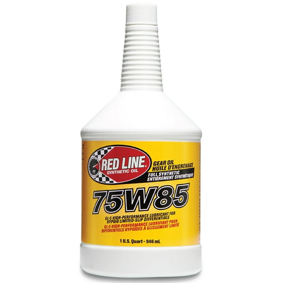 Red Line 50104 75W85 GL-5 Full Synthetic Gear Oil for Hypoid Limited Slip Differentials - 2 Quarts