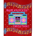 thumbnail image 4 of Old Glory Mens Retro Boombox Music Have a Rockin' Ugly Christmas Sweater Long Sleeve Sweatshirt, 4 of 6