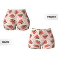 thumbnail image 5 of Kdxio Hand Drawn Watermelon Print Workout Shorts for Women Seamless Soft Smooth Gym Yoga Scrunch Active Shorts, 5 of 9