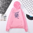 thumbnail image 2 of top women's sweatshirt color solid cute hoodie flower pullover sleeve long women's blouse hiking shirts women pink xxxl, 2 of 6