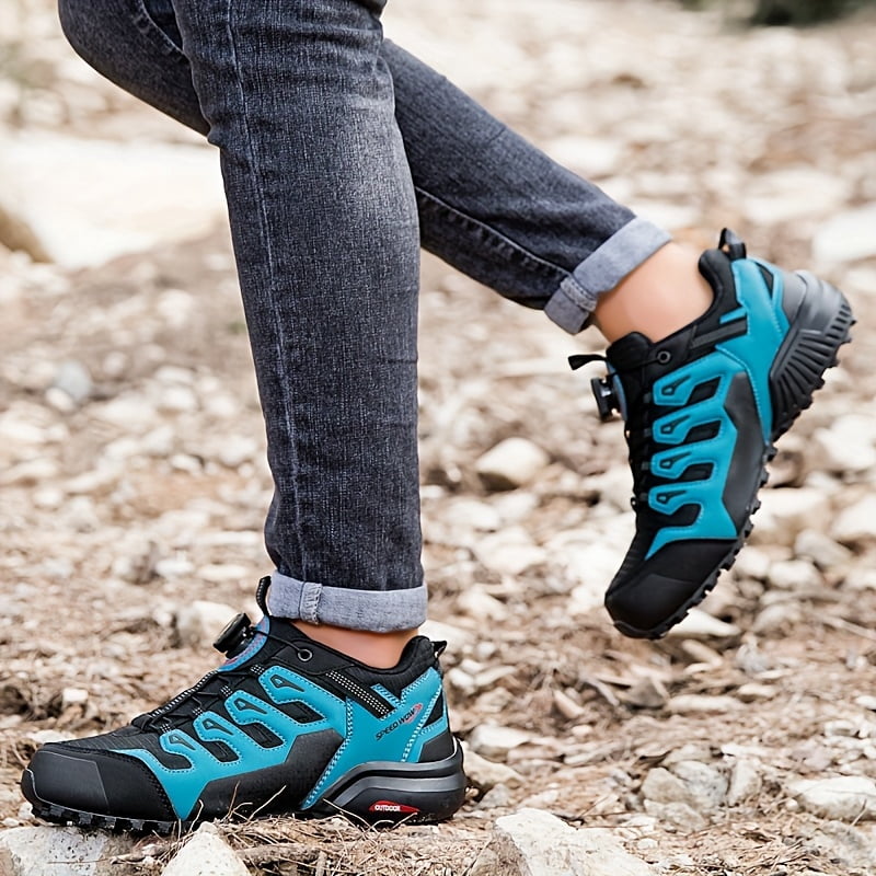 [Sneakers] Outdoor Hiking Men'S Shoes, Cross-Country Mountain Breathable Low-Top Hiking Shoes, Rotating Button, Non-Slip, Shock-Absorbing Sports Casual Shoes