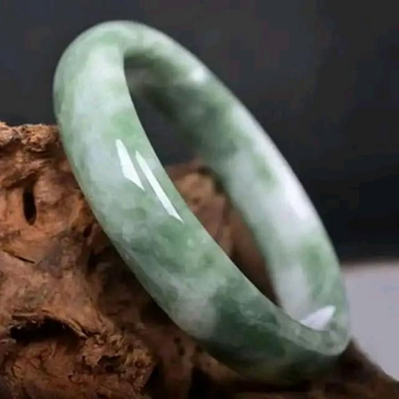 Green Natural Stone Jade Bangle Bracelets - Stone Jewelry for Women & Men - Gift Packaging Box Included | Good Luck Bracelet| Gift for Her