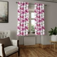 thumbnail image 2 of Ambesonne Watercolor Grommet Curtain, Orchids Feng Shui, 50" x 63", Pale Orange Fuchsia, 2 of 6