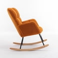 thumbnail image 3 of Noble House Takala 31" Teddy Fabric Rocking Glider Nursery Chair, Upholstered Accent Armchair for Living Room, Caramel, 3 of 13