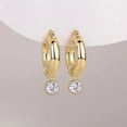 thumbnail image 4 of Lab Created Diamond Drop Dangle Earring 14K Yellow Gold Plated 1.00Ct Round Cut 925 Sterling Silver, 4 of 5