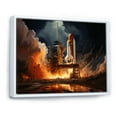 thumbnail image 2 of Designart "Night Launch Space Shuttle III" Space Shuttle Floater Framed Wall Art Print, 2 of 7