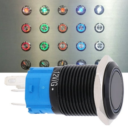 

Push Button Switch Metal Switch Industrial Control Elements 2PCS Self Locking Waterproof Metal Button Switch With Light 16MM For Car / Computer AC 220VWhite
