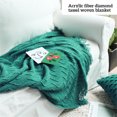 thumbnail image 4 of Manta de tiro de punto suave con borla, mantón de siesta de oficina, funda decorativa para sofá, cama, sofá, para viajes, verde oscuro Speravity LF000012-01B, 4 of 7