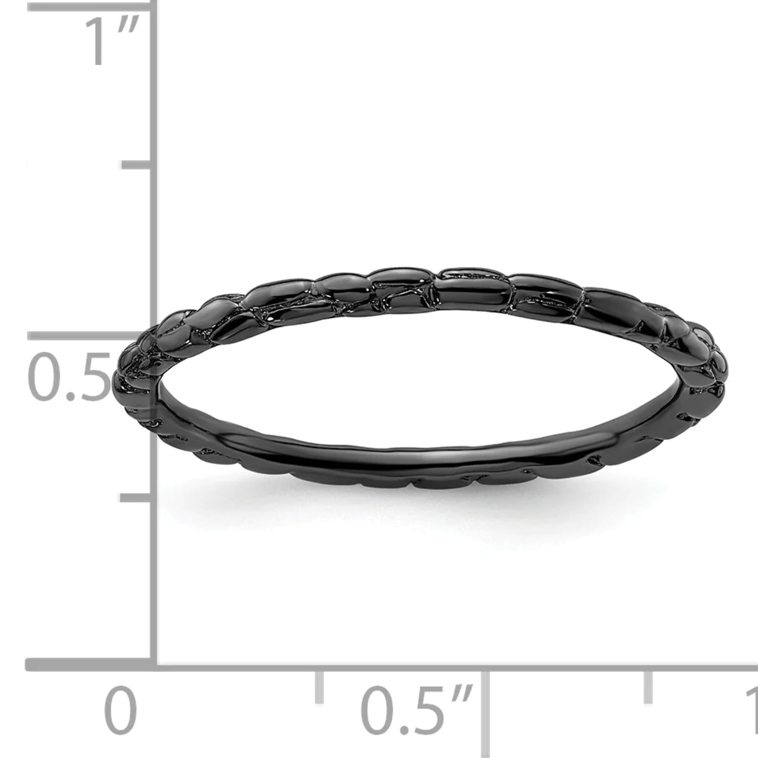 Sterling Silver Black-Plated Twisted Ring