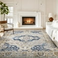 thumbnail image 5 of SIXHOME 8'x10' Area Rugs for Living Room Washable Traditional Blue Distressed Carpet Non Slip Ultra Soft Retro Floral Throw Indoor Rug for Bedroom Dinning Room Office Home, 5 of 7