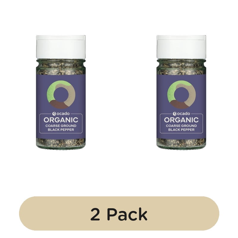 Ocado Organic Coarse Black Pepper 45g, British Import (Pack of 2)