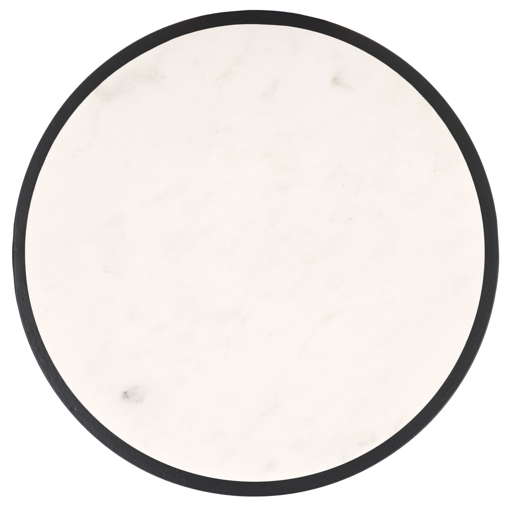 Safavieh Couture Jennibelle Marble and Mirror Round End Table, Black/White