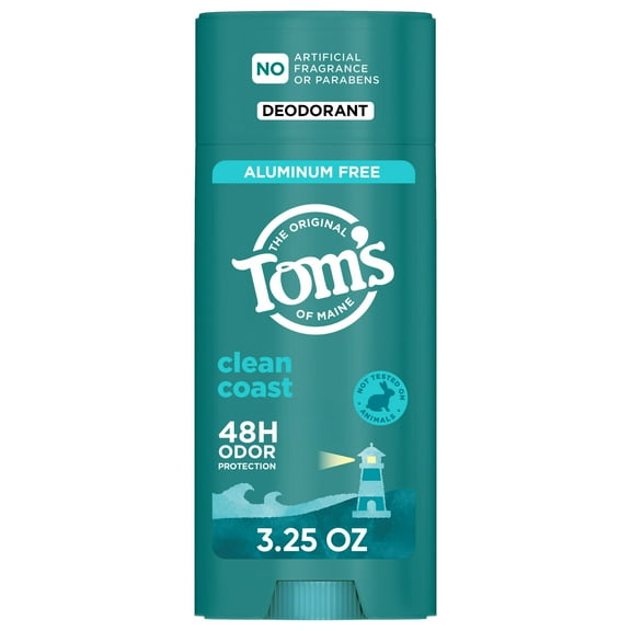 Tom’s of Maine Clean Coast Natural Deodorant for Men and Women, Aluminum Free, 3.25 oz