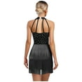 thumbnail image 3 of YiZYiF Women's Latin Leotard Dress Halter Neck Fringe Dance Costume for Modern Jazz Samba Rumba Cha Cha Black XL, 3 of 6
