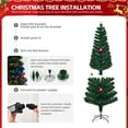 thumbnail image 4 of 7 FT Green Fiber Optic Christmas Tree with Lighted Top Star, 280 Branch Tips, Pre-Lit PVC Holiday Decor for Home, Office, Party, 4 of 8