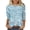 Light Blue, variant on Staron Women's Casual Printed T-Shirt 3/4 Sleeve Round Neck Loose Blouse Fashion Top, Wine 5XL