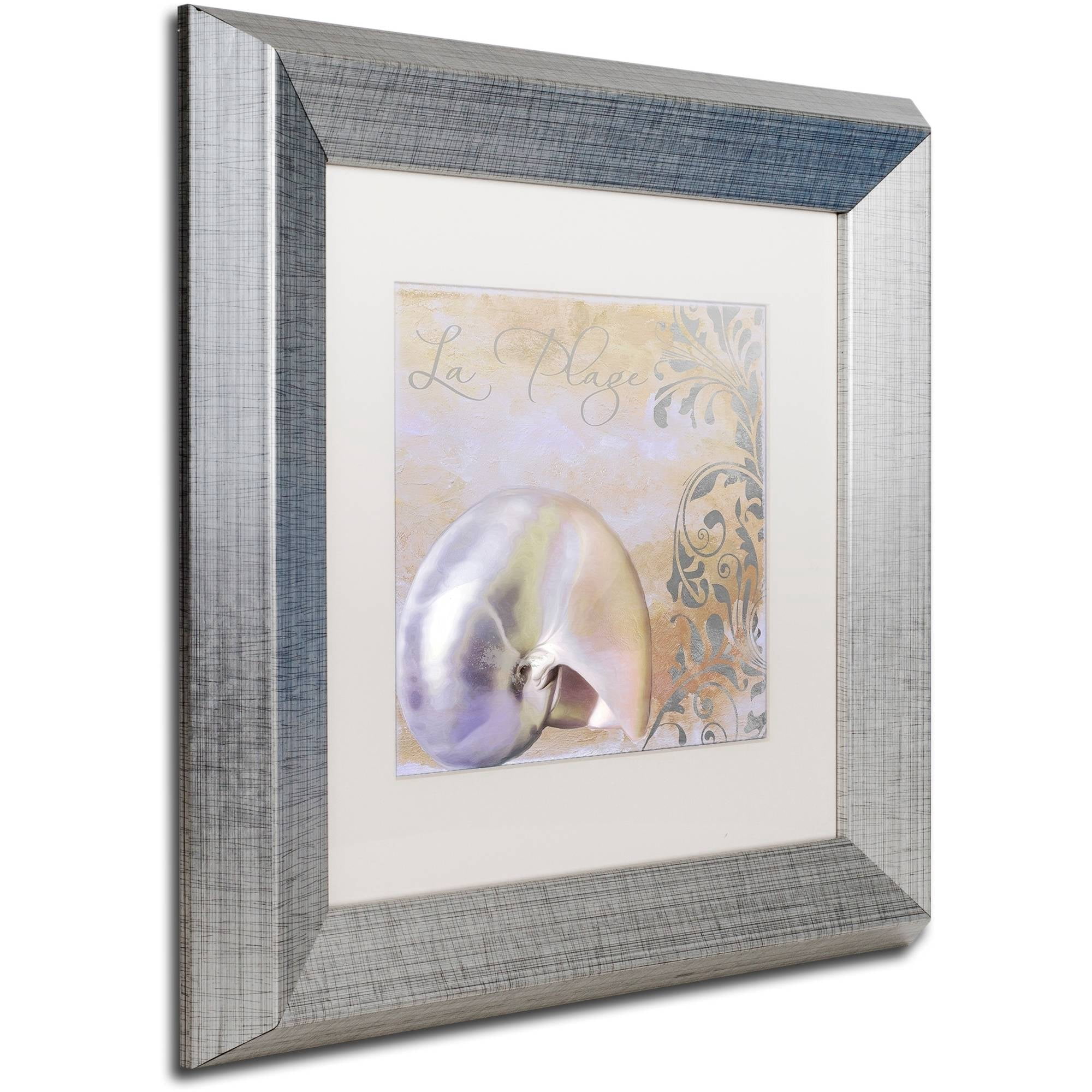 Trademark Fine Art "Painted Sea IV" Canvas Art by Color Bakery White Matte, Silver Frame