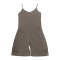 thumbnail image 4 of Laipiong Jumpsuits for Women Casual Summer Sleeveless Spaghetti Strap Solid Ribbed Rompers Stretchy Slim Fit Leggings Daily Wear Yoga Outfits, 4 of 5