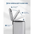 thumbnail image 4 of 3.2 Gallon Stainless Steel Step Trash Can with Soft-Close Lid, Removable Inner Bucket for Kitchen & Office - Silver, 4 of 8