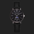 thumbnail image 2 of Zhoulianfa Reloj de pulsera de cuarzo de cristal para pareja de moda (marco negro, esfera negra S), 2 of 2