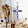 thumbnail image 4 of Beautlace Birthstone Cross Necklace for Women,18K White Gold Plated Cross Pendant,December Tanzanite Birthstone Necklace Jewelry Gift for Mom Wife Girlfriend Birthday Mother’s Day Christmas, 4 of 10