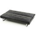thumbnail image 3 of Passion Furniture Chroma 70 in. W Armless Faux Leather Straight Sofa in Black, 3 of 4