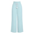 thumbnail image 6 of KIHOUT Women Wide Leg Pants Loose Fit Casual Lounge Pants with Adjustable Drawstring Elastic Waistband Solid Color Baggy Trousers for Women, 6 of 6