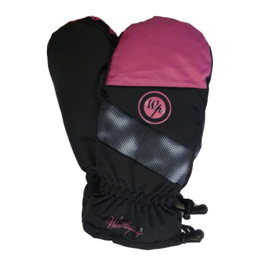 Weatherproof Girls Pink & Black Snow & Ski Mittens with Fleece Lining