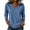 Blue #026, variant on Women's T-Shirt V-Neck 3/4 Sleeve Solid Color Casual Pullover Basic Comfortable Relaxed Fit Fall Top