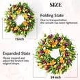 thumbnail image 4 of Yastouay 24 inch Spring Wreaths for Front Door, Artificial Tulip Summer Door Wreath for Farmhouse Home Porch Decor, 4 of 10