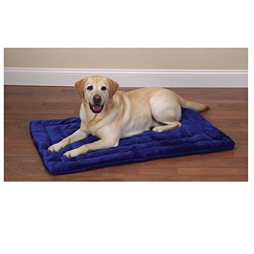 Slumber Pet Dog Crate Mat Bed Grey Or Blue Warm Plush Soft Dogs Kennel Beds Choose Size Medium Large 26 X 17 Royal Blue Other Medium Large 26 X