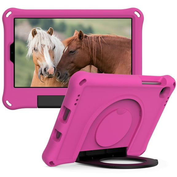 Dteck Case for Samsung Galaxy Tab A7 Lite 8.7 2021 (SM-T220/T225), Lightweight Convertible Handle Ring Stand Kids Friendly EVA Protective Cover for Galaxy Tab A7 Lite 8.7 2021,Rose