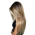 thumbnail image 1 of Femmes Cheveux Raides Perruque Synthétique Dégradé Cheveux Blonds Noirs Longue Perruque Résistante à la Chaleur, 1 of 7