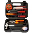 thumbnail image 1 of 9pcs Basic Tool Kit, Home Screwdriver Tool Kit | For Women Men Students, Tool Box With Tools Included, Small Tool Kit | For Diy, Household Repair, College Dorm Essentials, Black & Red, 1 of 5