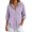 Purple, variant on Women's Solid Color Half Button 3/4 Sleeve Hooded Pullover Top, Textured Loose Casual Shirt with Relaxed Silhouette, for Spring Summer Daily Wear or Casual Outings Khaki L