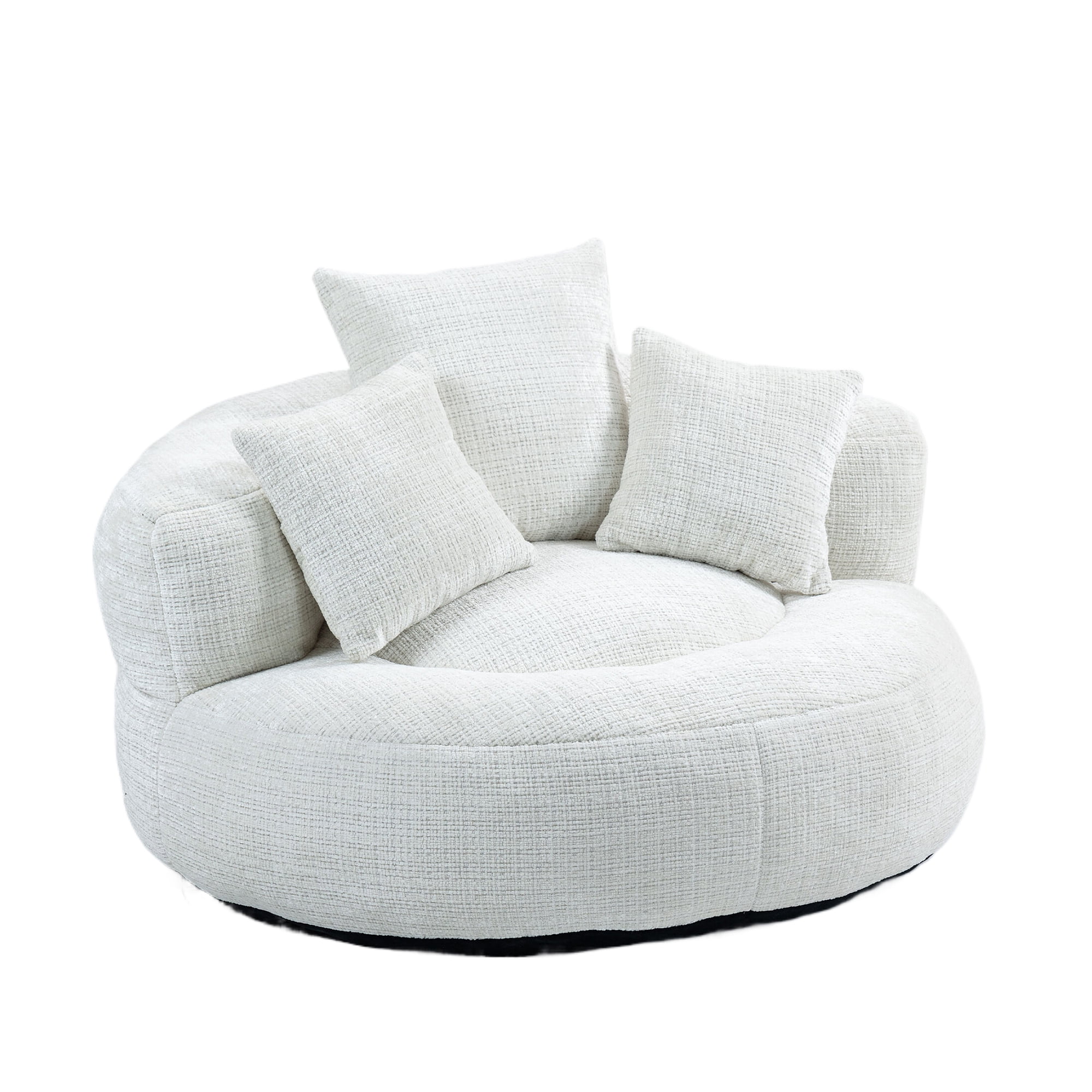 42.5''W Chenille Bean Bag Chairs, Chenille Soft Lazy Sofa Chair, Bean Bag Chair For Adults & Kids To Gaming,Reading,And Watching TV,Living Room, Bedroom,Office Room(Beige)
