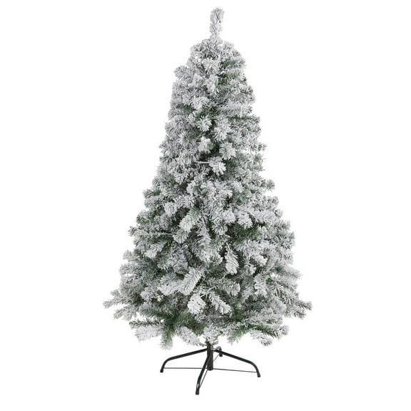 Nearly Natural 5ft. Flocked Rock Springs Spruce Artificial Christmas Tree