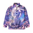 thumbnail image 4 of Uorisanigo Kids Sweatshirt Girls Half Zip Collar Sweatshirts Lightweight Floral Dragon Print Long Sleeve Pullover Tops for Vacation Shopping Exercise Wear Trendy Clothes, 5-14 Years, 4 of 7