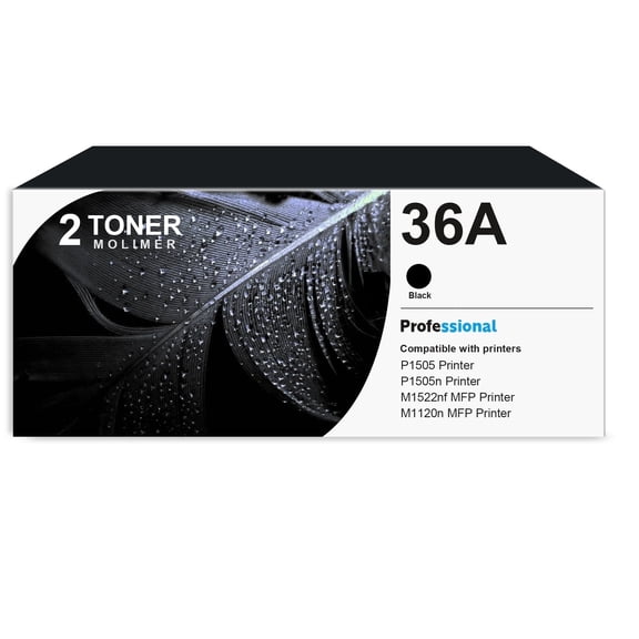 36A CB436A Toner Cartridge Compatible for 36A CB436A Toner Cartridge P1505 M1120 Printer (2 Pack)