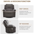 thumbnail image 5 of JONPONY Kneading Massage Rocker Recliner Chair with 4-Point 3D Kneading Massage and Heat Ergonomic Lounge Chair for Living Room with Rocking Function and 2 Cup Holders, USB Charge Port,Gray, 5 of 12